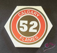 Load image into Gallery viewer, Calgary Flames Hockey #52 - MacKenzie Weegar - Marble Coaster

