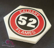 Load image into Gallery viewer, Calgary Flames Hockey #52 - MacKenzie Weegar - Marble Coaster
