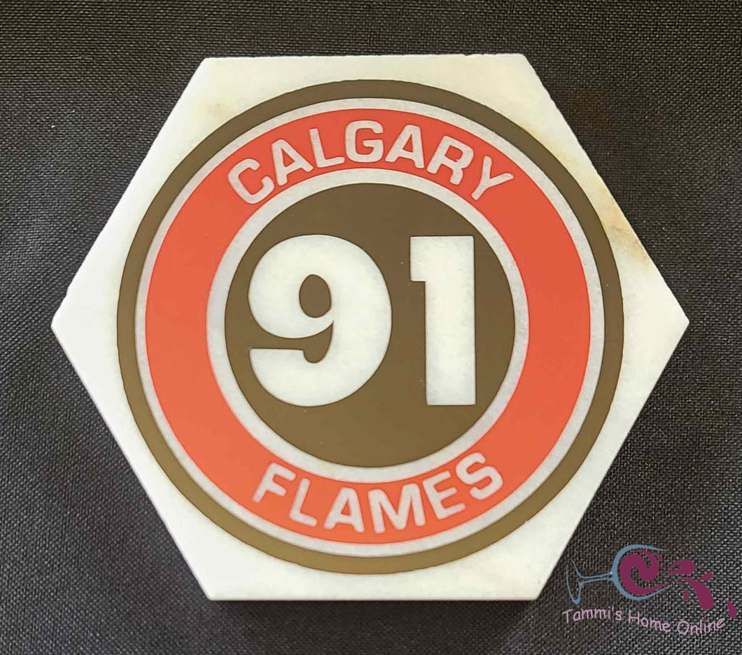 Calgary Flames Hockey #91 - Nazem Kadri - Marble Coaster