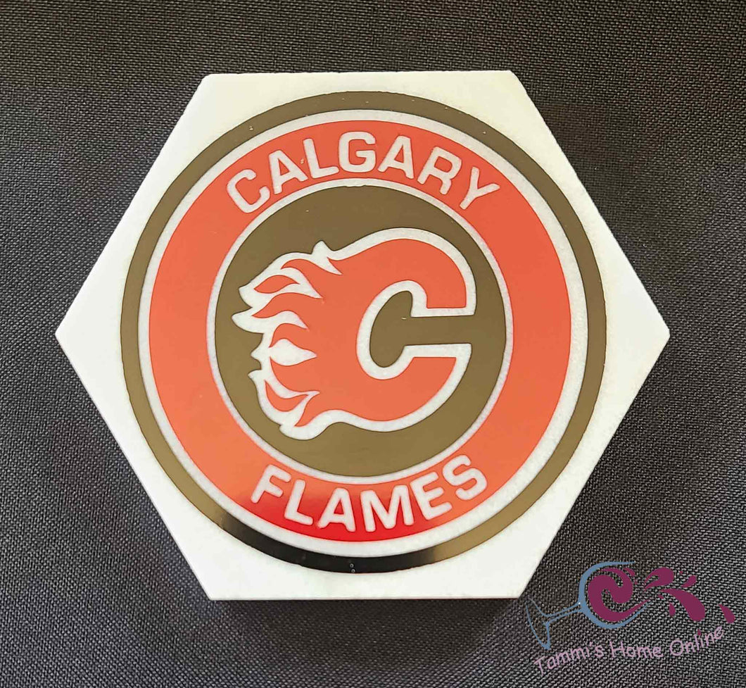 Calgary Flames - Hockey Team - Marble Coaster