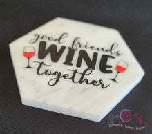 Load image into Gallery viewer, Good Friends Wine Together - Marble Coaster
