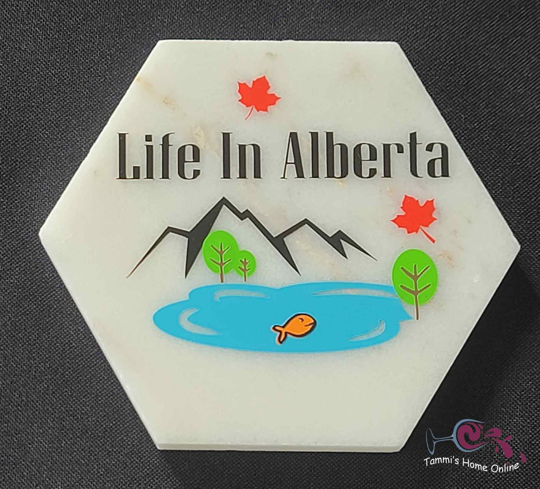 Life In Alberta Scenery - Marble Coaster