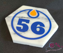 Load image into Gallery viewer, Edmonton Oilers Hockey #56 - Kailer Yamamoto - Marble Coaster
