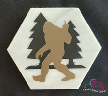 Load image into Gallery viewer, Sasquatch in the Forest Giving The Finger - F-Off - Marble Coaster - Yeti, Squatch, Big Foot
