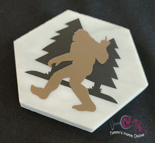 Load image into Gallery viewer, Sasquatch in the Forest Giving The Finger - F-Off - Marble Coaster - Yeti, Squatch, Big Foot
