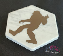 Load image into Gallery viewer, Sasquatch Giving The Finger - F-Off - Marble Coaster - Yeti, Squatch, Big Foot
