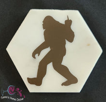 Load image into Gallery viewer, Sasquatch Giving The Finger - F-Off - Marble Coaster - Yeti, Squatch, Big Foot

