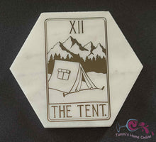 Load image into Gallery viewer, The Tent Tarot Card - Marble Coaster

