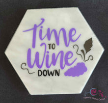 Load image into Gallery viewer, Time To Wine Down - Marble Coaster
