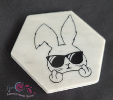 Load image into Gallery viewer, Bunny Giving The Finger - F-Off - Marble Coaster
