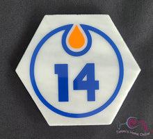 Load image into Gallery viewer, Edmonton Oilers Hockey #14 - Jordan Eberle or Matthias Ekholm - Marble Coaster
