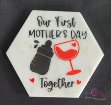 Load image into Gallery viewer, Our First Mother&#39;s Day Together - Marble Coaster
