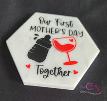 Load image into Gallery viewer, Our First Mother&#39;s Day Together - Marble Coaster
