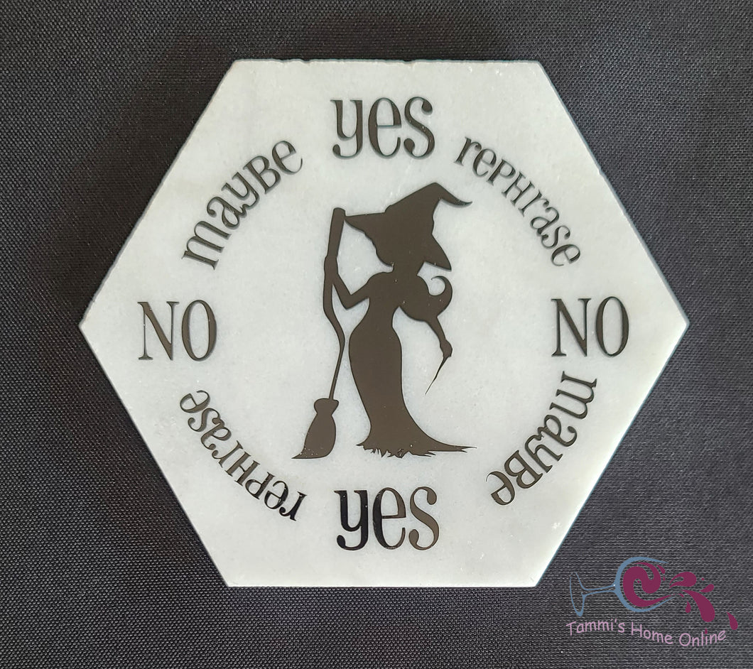 Pendulum Chart with Witch - Marble Coaster - Dowsing