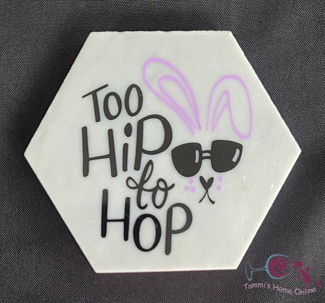 Too Hip To Hop Marble Coaster - Easter